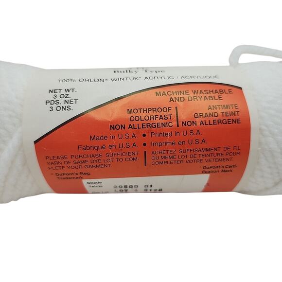 Vtg 1 Skein Mary Maxim Titan Yarn Bulky Color Teinte 3 oz 3ply 100% Acrylic - Picture 2 of 6